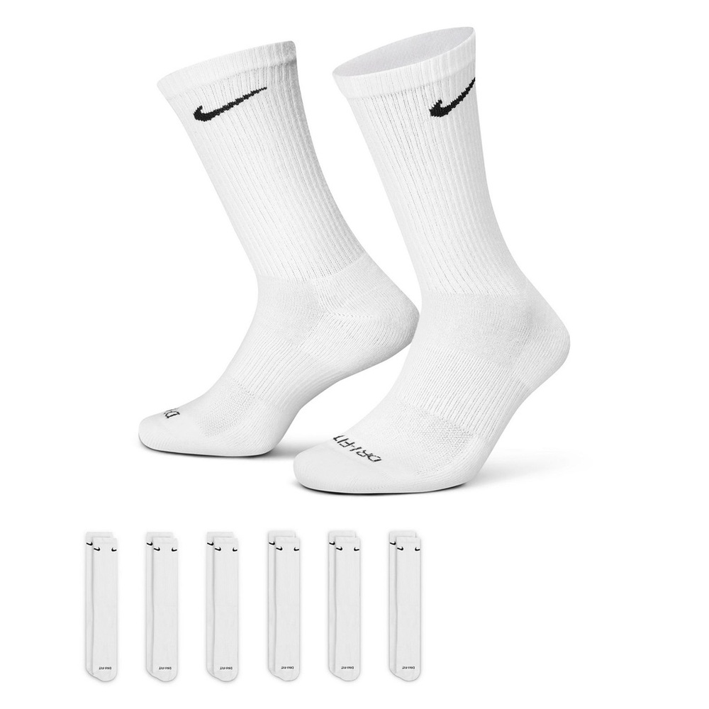 Nike White Casual Everyday Socks Dri Fit